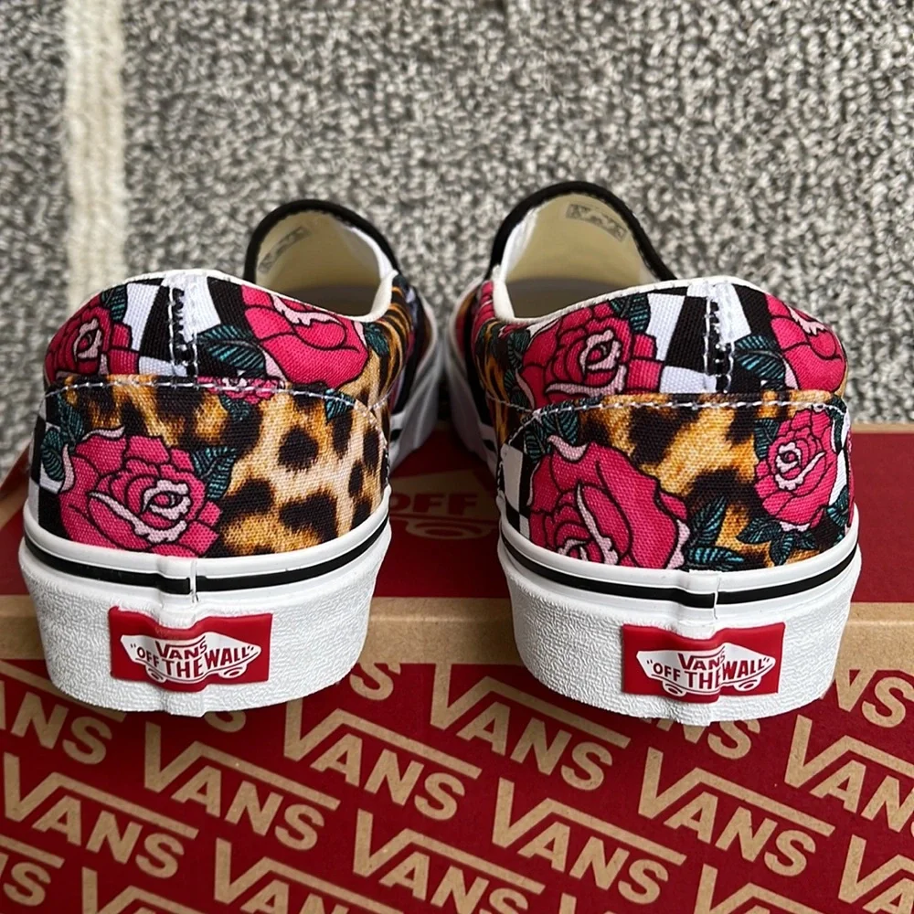 Vans Classic Slip-On Rose/Animal Check True White Multi WMNS - Picture 14 of 16